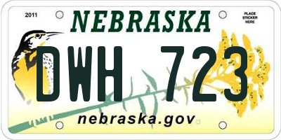 NE license plate DWH723