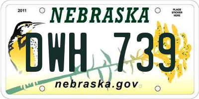 NE license plate DWH739