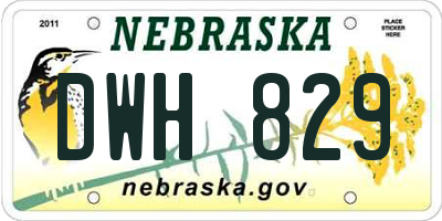 NE license plate DWH829