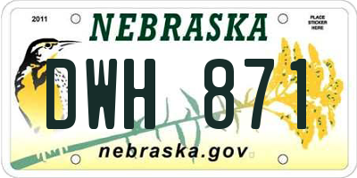 NE license plate DWH871