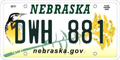 NE license plate DWH881