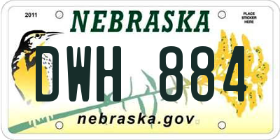 NE license plate DWH884