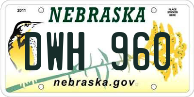 NE license plate DWH960