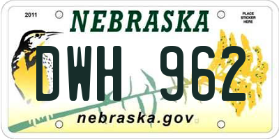 NE license plate DWH962