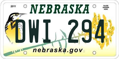 NE license plate DWI294