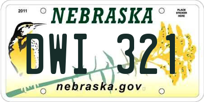 NE license plate DWI321