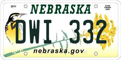 NE license plate DWI332