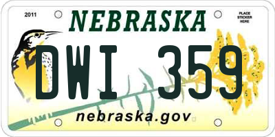 NE license plate DWI359