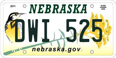 NE license plate DWI525