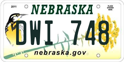 NE license plate DWI748