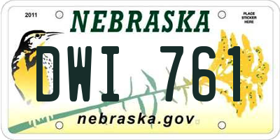 NE license plate DWI761