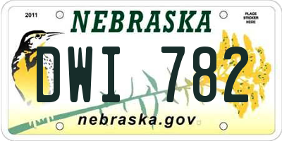 NE license plate DWI782