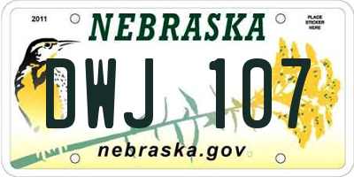 NE license plate DWJ107