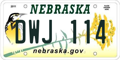 NE license plate DWJ114