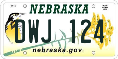 NE license plate DWJ124