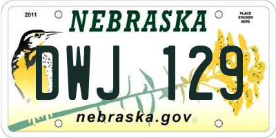 NE license plate DWJ129
