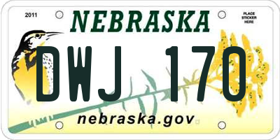 NE license plate DWJ170