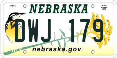 NE license plate DWJ179