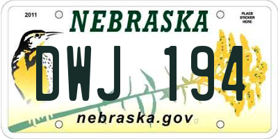 NE license plate DWJ194