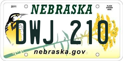 NE license plate DWJ210