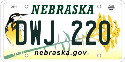 NE license plate DWJ220