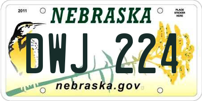 NE license plate DWJ224
