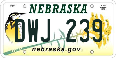 NE license plate DWJ239
