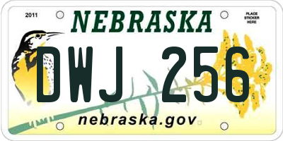 NE license plate DWJ256