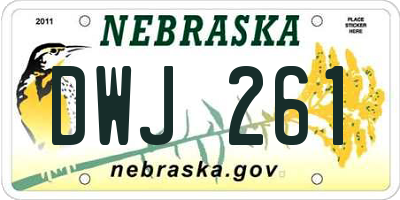 NE license plate DWJ261