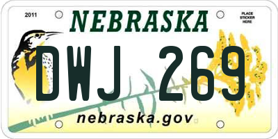 NE license plate DWJ269