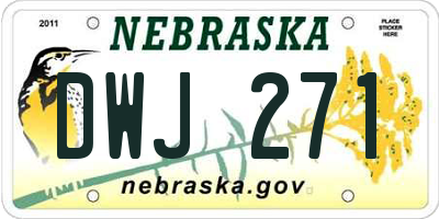 NE license plate DWJ271