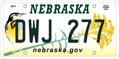 NE license plate DWJ277