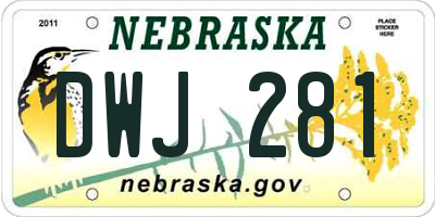 NE license plate DWJ281