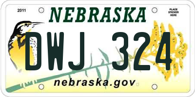 NE license plate DWJ324