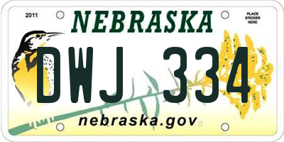 NE license plate DWJ334