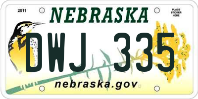 NE license plate DWJ335