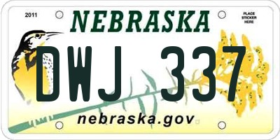 NE license plate DWJ337
