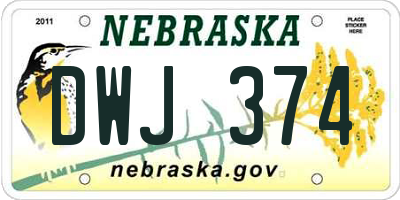 NE license plate DWJ374