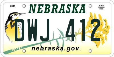 NE license plate DWJ412