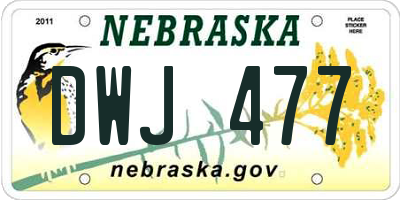 NE license plate DWJ477