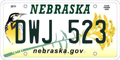 NE license plate DWJ523