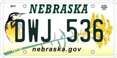 NE license plate DWJ536