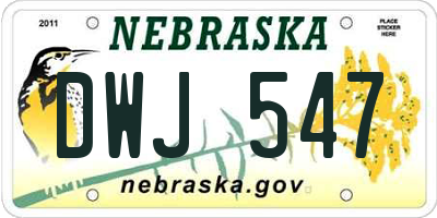 NE license plate DWJ547