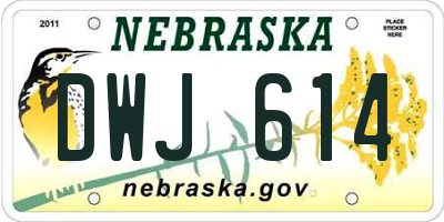 NE license plate DWJ614