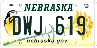 NE license plate DWJ619