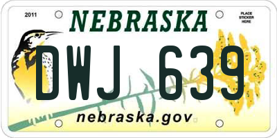 NE license plate DWJ639