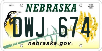 NE license plate DWJ674
