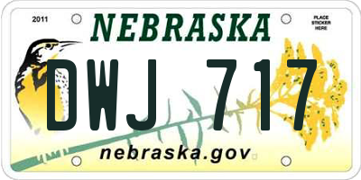 NE license plate DWJ717