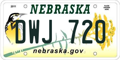 NE license plate DWJ720