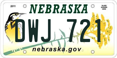 NE license plate DWJ721